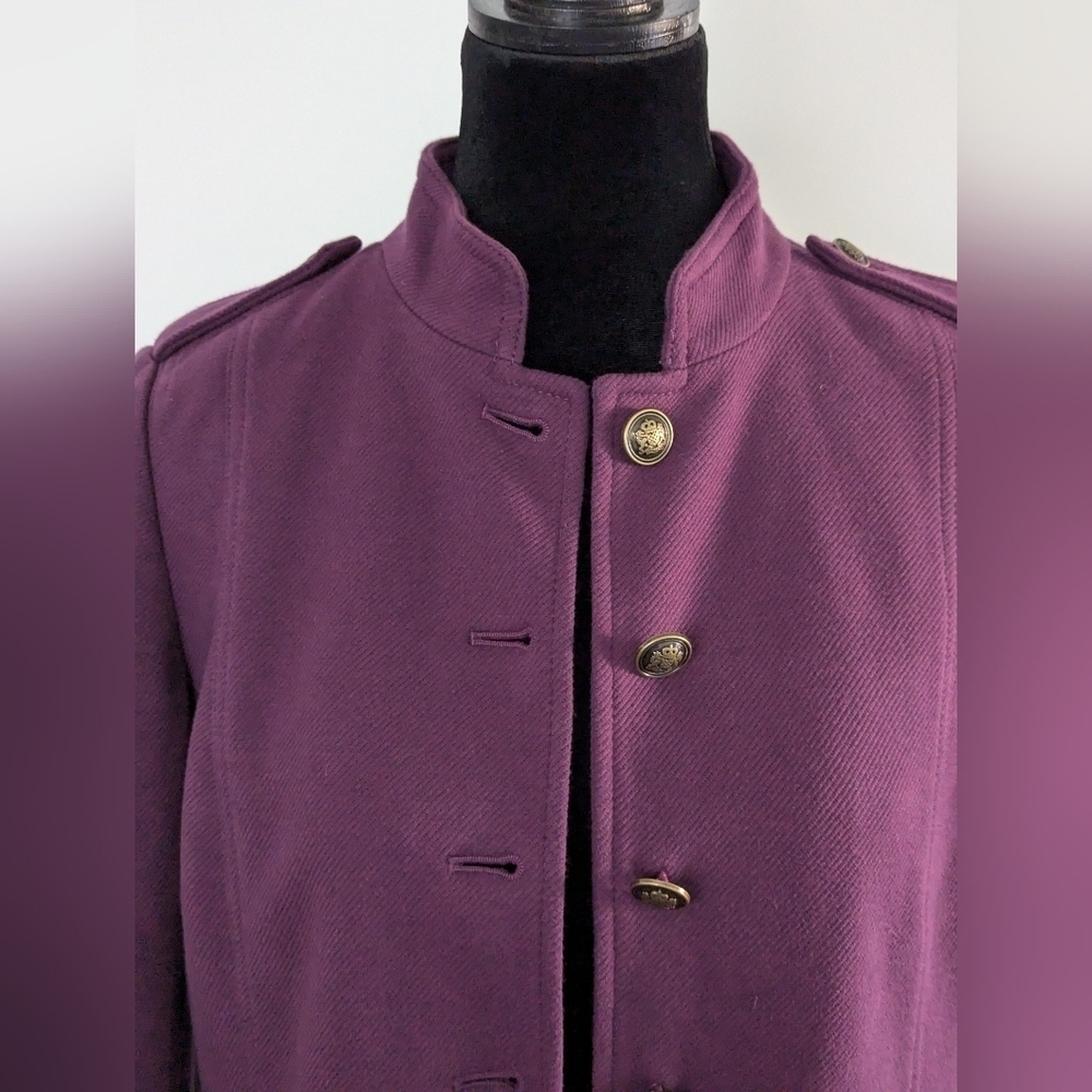 Talbots Purple Jacket military style size 4 - Picture 3 of 11